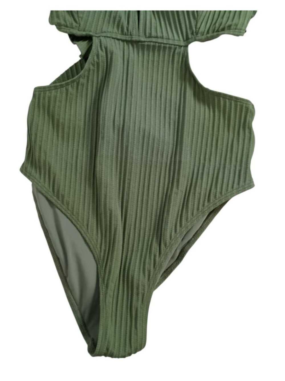 Cupshe Evergreen Backless Swimsuit Women L Hanging Neck One Piece NWT - Picture 3 of 11